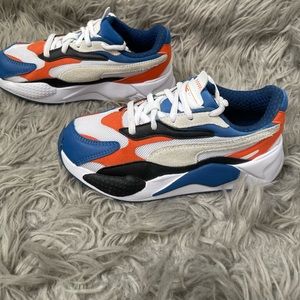 Puma RSx Sneakers Kids Size 2y White, Blue, Orange